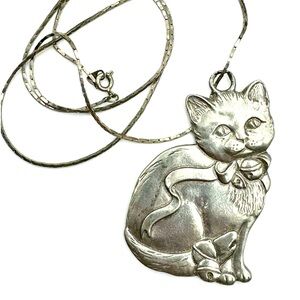 🩶🐈‍⬛ Large cat pendant on chain 🐈‍⬛🩶